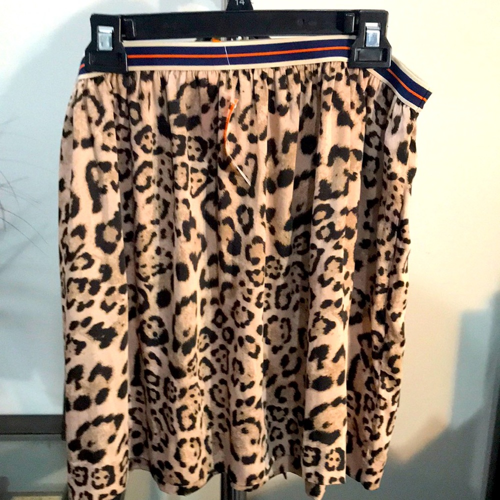 JOE FRESH silky elastic waist animal print skirt